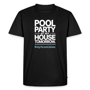 Fête à la piscine Amenez la piscine Fête d’été à la piscine en remarque - T-shirt Premium bio Homme - noir - Devant - Nico (187cm)