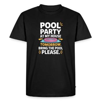 Fête à la piscine Amenez la piscine Fête d’été à la piscine en remarque - T-shirt Premium bio Homme - noir - Devant - Nico (187cm)