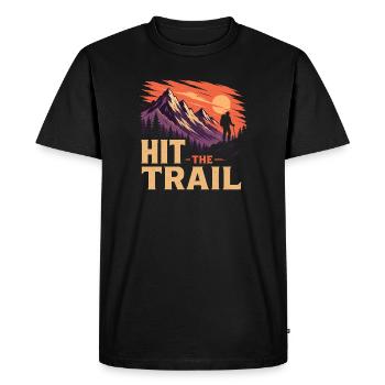 Prenez la piste - Aventure en plein air - T-shirt Premium bio Homme - noir - Devant - Nico (187cm)