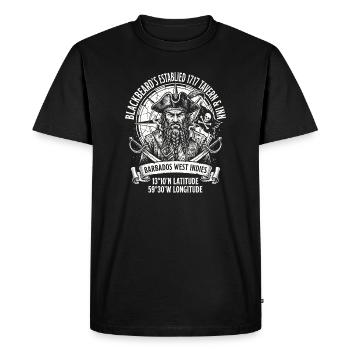 Graphique du pirate Barbe Noire à la Barbade - T-shirt Premium bio Homme - noir - Devant - Nico (187cm)