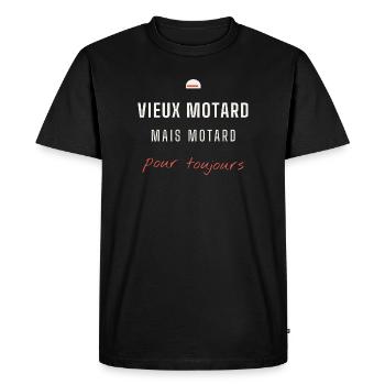 Vieux Motard Pour Toujours - T-shirt Premium bio Homme - noir - Devant - Nico (187cm)