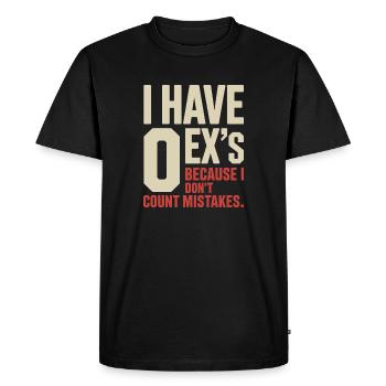 Ex-petit ami J’ai 0 ex Séparation Divorce célibataire - T-shirt Premium bio Homme - noir - Devant - Nico (187cm)