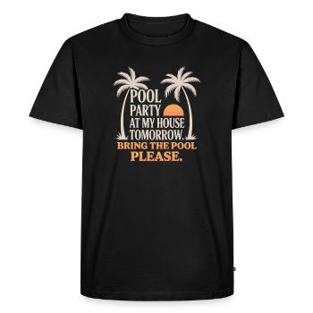 Fête à la piscine Amenez la piscine Fête d’été à la piscine en remarque - T-shirt Premium bio Homme - noir - Devant - Nico (187cm)
