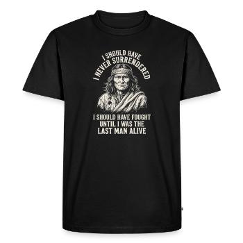 Je n’aurais jamais dû abandonner Geronimo - T-shirt Premium bio Homme - noir - Devant - Nico (187cm)