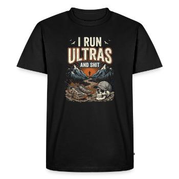 Ultra Running - I Run Ultras and Shit - Men's Premium Organic T-Shirt - black - Front - Nico (187cm)