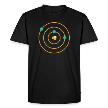 Modèle atomique - Physique, chimie, sciences, nerd - T-shirt Premium bio Homme - noir - Devant - Nico (187cm)