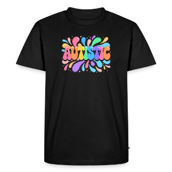 Rainbow Autistic Pride - Men's Premium Organic T-Shirt - black - Front - Nico (187cm)