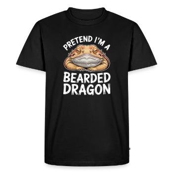 Paroles du Dragon Barbu, Drôle de Don du Dragon Barbu. - T-shirt Premium bio Homme - noir - Devant - Nico (187cm)