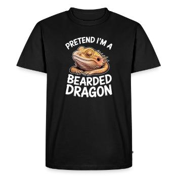 Paroles du Dragon Barbu, Drôle de Don du Dragon Barbu. - T-shirt Premium bio Homme - noir - Devant - Nico (187cm)