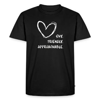 Flirteurs introvertis timides amicaux accessibles - T-shirt Premium bio Homme - noir - Devant - Nico (187cm)