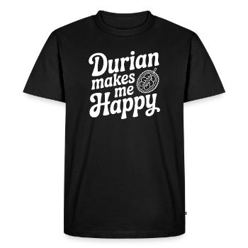 Durian Makes Me Happy - Men's Premium Organic T-Shirt - black - Front - Nico (187cm)