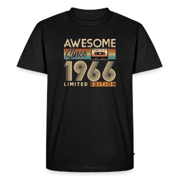 60e anniversaire, 60 ans - T-shirt Premium bio Homme - noir - Devant - Nico (187cm)