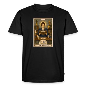 Lecteurs | Livres Tarot - T-shirt Premium bio Homme - noir - Devant - Nico (187cm)