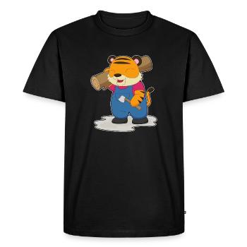 Forêt de bois de Tiger Lumberjack - T-shirt Premium bio Homme - noir - Devant - Nico (187cm)