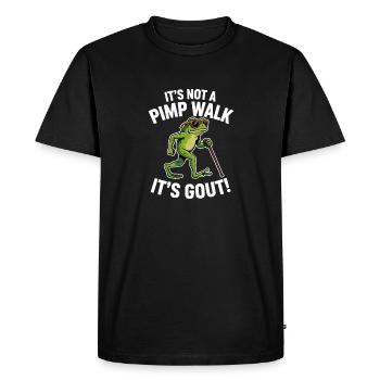 Ce n’est pas une promenade de proxénète, c’est la goutte, la grenouille drôle - T-shirt Premium bio Homme - noir - Devant - Nico (187cm)
