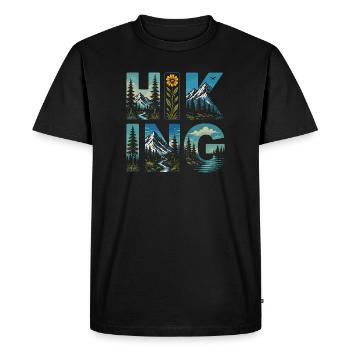Randonnée - Aventure en plein air - T-shirt Premium bio Homme - noir - Devant - Nico (187cm)