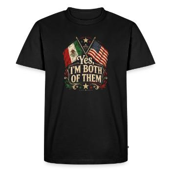 Je suis tous les deux au Mexique, États-Unis - T-shirt Premium bio Homme - noir - Devant - Nico (187cm)