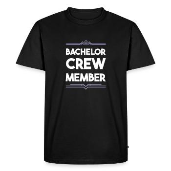 Bachelor Crew - Men's Premium Organic T-Shirt - black - Front - Nico (187cm)