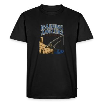Élever des pêcheurs au quai Famille de pêche en eau douce - T-shirt Premium bio Homme - noir - Devant - Nico (187cm)