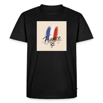 France Football en pinceaux - T-shirt Premium bio Homme - noir - Devant - Nico (187cm)