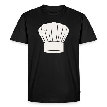 Chapeau de chef - Chef cuisine Gastronomie Chef - T-shirt Premium bio Homme - noir - Devant - Nico (187cm)