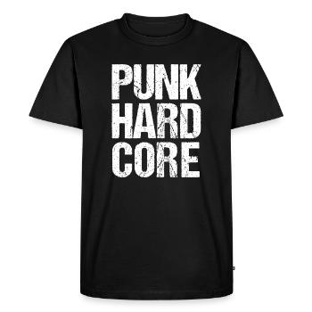 Typographie punk hardcore dégradée - T-shirt Premium bio Homme - noir - Devant - Nico (187cm)