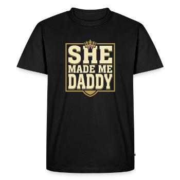 First Father's Day Gift for Girl, Dad - Men's Premium Organic T-Shirt - black - Front - Nico (187cm)