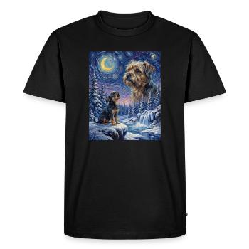Howling to the Moon Meme Animal Dog Monkey Pinscher - Men's Premium Organic T-Shirt - black - Front - Nico (187cm)