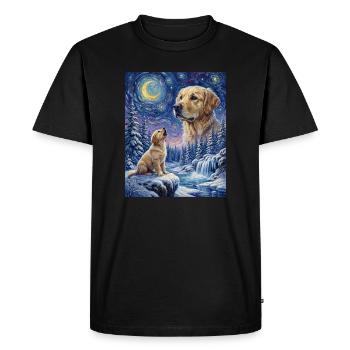 Howling to the Moon Meme Animal Dog Labrador - Men's Premium Organic T-Shirt - black - Front - Nico (187cm)