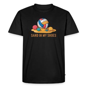 Sand In My Shoes Beach Volleyball Summer Beach - Men's Premium Organic T-Shirt - black - Front - Nico (187cm)