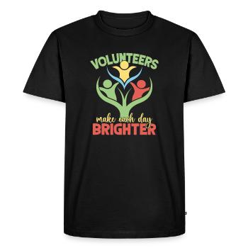 L’appréciation des bénévoles rend chaque jour plus lumineux - T-shirt Premium bio Homme - noir - Devant - Nico (187cm)