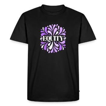 Équité Violet Burst Floral - T-shirt Premium bio Homme - noir - Devant - Nico (187cm)