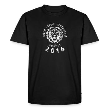 10. Anniversaire Sauvage, libre et indompté depuis 08/2016 - T-shirt Premium bio Homme - noir - Devant - Nico (187cm)