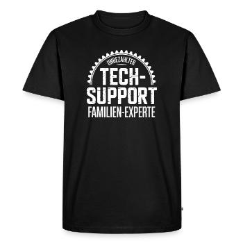 Unpaid Tech Support Family Expert - Men's Premium Organic T-Shirt - black - Front - Nico (187cm)