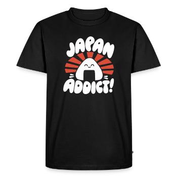 Onigiri Kawaii Addict du Japon - T-shirt Premium bio Homme - noir - Devant - Nico (187cm)