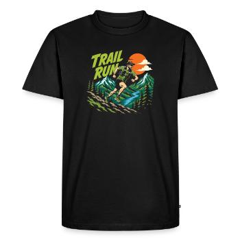 course sur sentier - T-shirt Premium bio Homme - noir - Devant - Nico (187cm)
