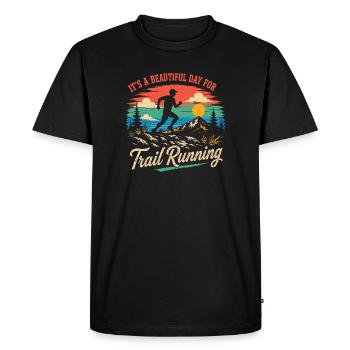 It'a a Beautiful Day for Trail Running - Men's Premium Organic T-Shirt - black - Front - Nico (187cm)
