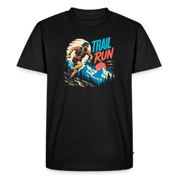 course sur sentier - T-shirt Premium bio Homme - noir - Devant - Nico (187cm)