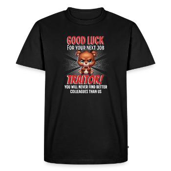Drôle d’adieu collègue - T-shirt Premium bio Homme - noir - Devant - Nico (187cm)