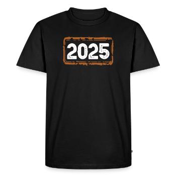 Année 2025 - T-shirt Premium bio Homme - noir - Devant - Nico (187cm)