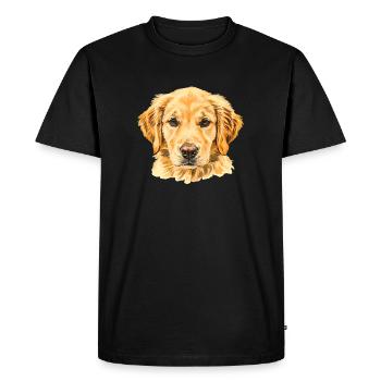 Golden Retriever aquarelle - T-shirt Premium bio Homme - noir - Devant - Nico (187cm)