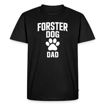 Papa de chien en famille d’accueil - Cadeau adopté par un chien - T-shirt Premium bio Homme - noir - Devant - Nico (187cm)