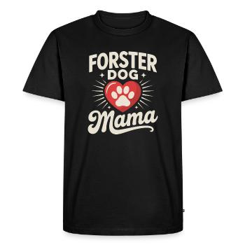 Maman de chien en famille d’accueil - Cadeau adopté par un chien - T-shirt Premium bio Homme - noir - Devant - Nico (187cm)