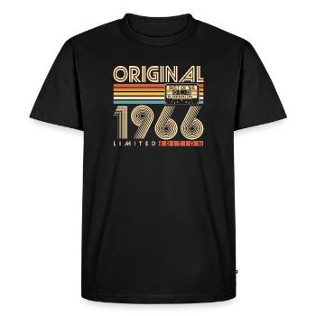 60 ans 60 ans 1966 Vintage Né - T-shirt Premium bio Homme - noir - Devant - Nico (187cm)