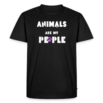 Animals are my people  - Men's Premium Organic T-Shirt - black - Front - Nico (187cm)