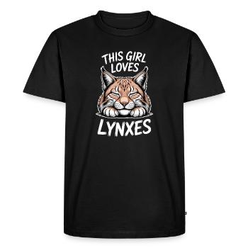 Lynx Dictions Lynx Fille Drôle de Lynx Cadeau de Lynx - T-shirt Premium bio Homme - noir - Devant - Nico (187cm)