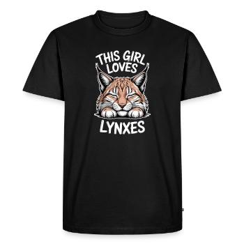 Lynx Dictions Lynx Fille Drôle de Lynx Cadeau de Lynx - T-shirt Premium bio Homme - noir - Devant - Nico (187cm)