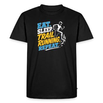 Eat. Sleep. Trail Running. Repeat - Men's Premium Organic T-Shirt - black - Front - Nico (187cm)
