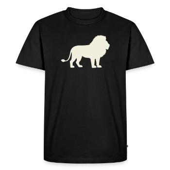 Silhouette de lion dans un ton crème - T-shirt Premium bio Homme - noir - Devant - Nico (187cm)