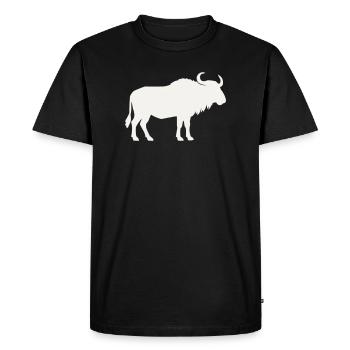 Silhouette du bison sauvage - T-shirt Premium bio Homme - noir - Devant - Nico (187cm)